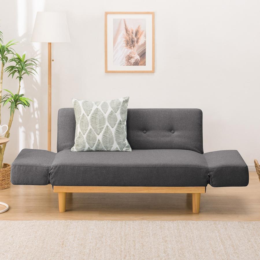 ファブリックソファベッド（MKD837 DGY) 2人掛け ソファ 布 ニトリ 