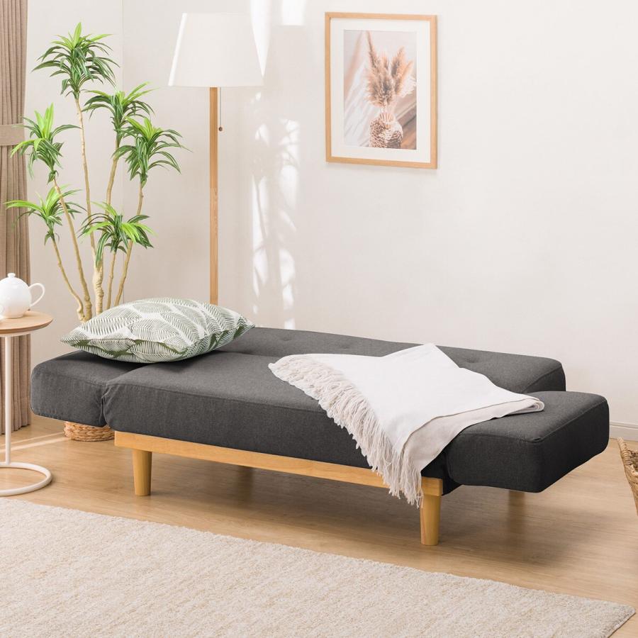 ファブリックソファベッド（MKD837 DGY) 2人掛け ソファ 布 ニトリ 