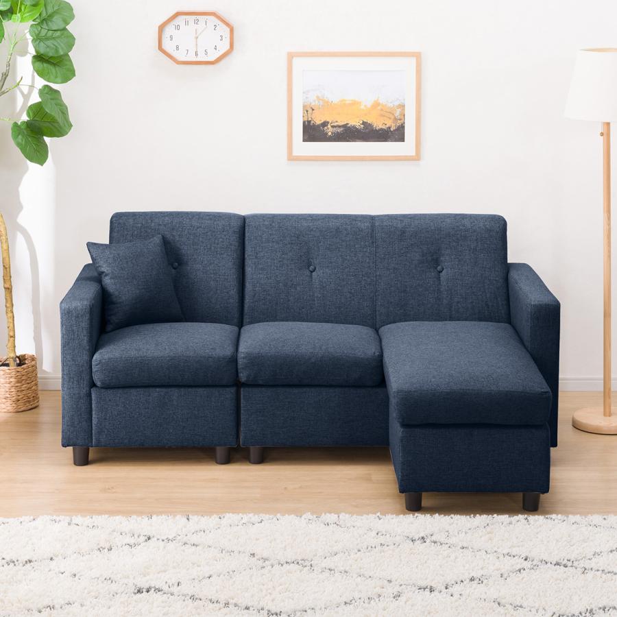 ニトリ（NITORI） コンパクトポケットコイルカウチソファ(BL) 3人掛け