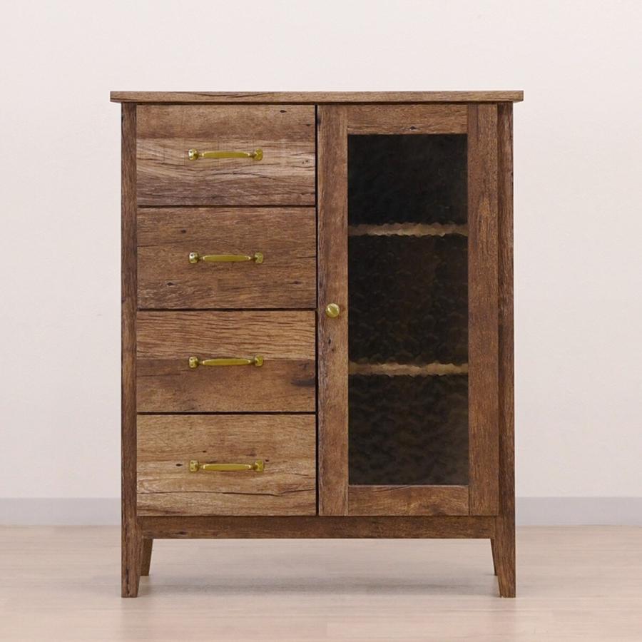 ニトリ（NITORI） ヴィンテージ風キャビネット (幅70cm DBR) サイド
