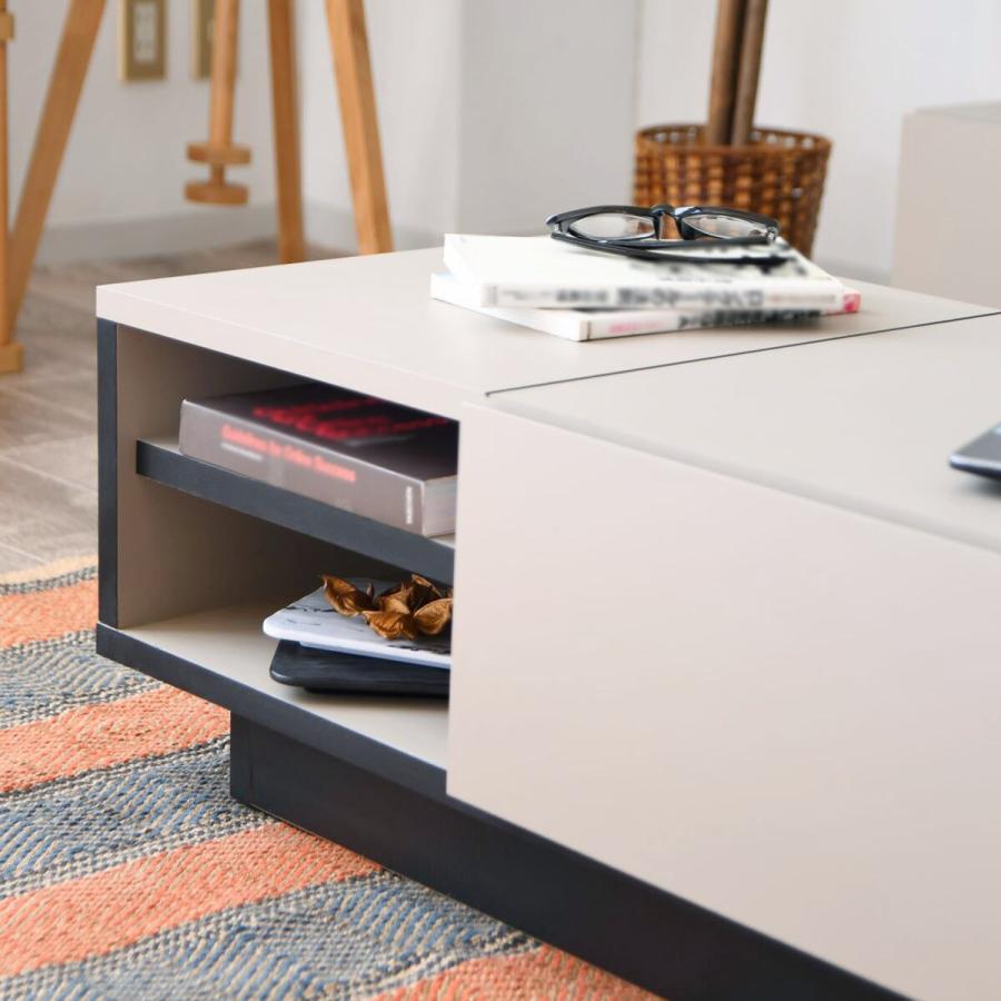 ニトリ（NITORI） グレージュカラーの引き出し付きセンターテーブル(幅