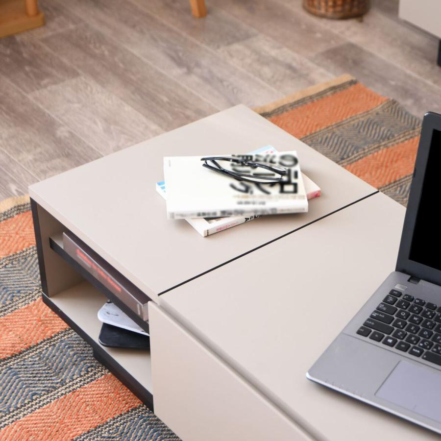 ニトリ（NITORI） グレージュカラーの引き出し付きセンターテーブル(幅