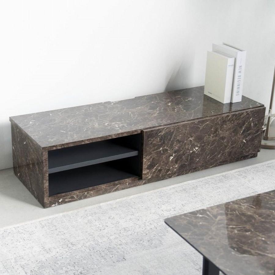 ニトリ（NITORI） 光沢のある大理石柄テレビボード（BK） : ニトリ