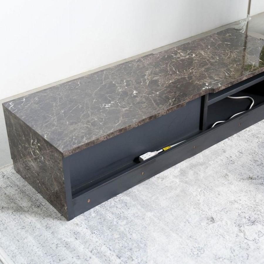ニトリ（NITORI） 光沢のある大理石柄テレビボード（BK） : ニトリ