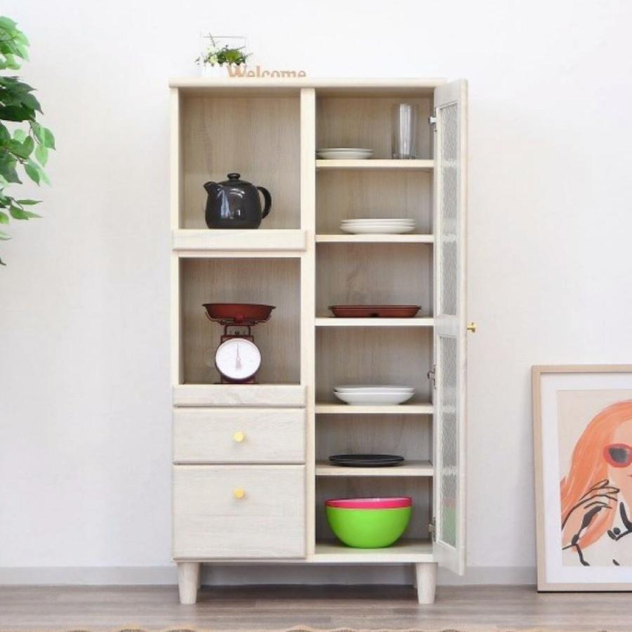 ニトリ（NITORI） 幅70cm 大人可愛いキャビネット 家電収納タイプ（WH