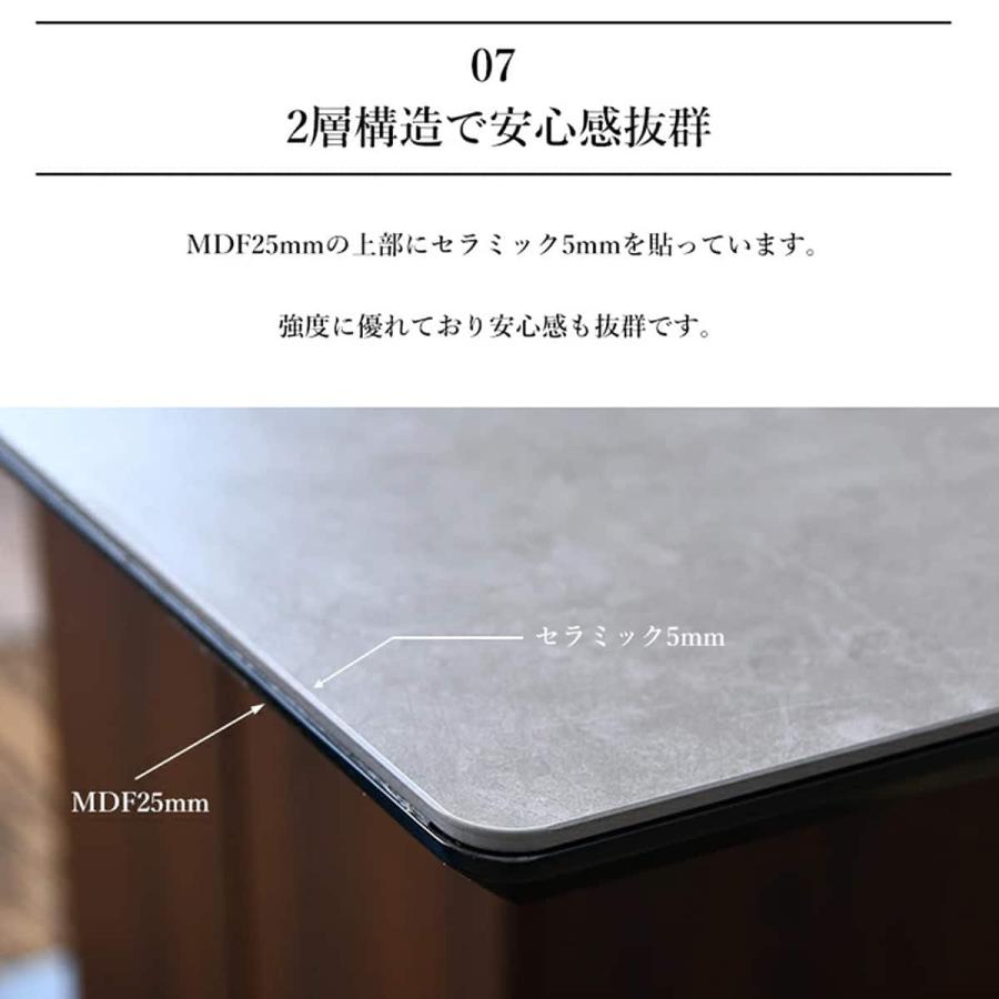 ニトリ（NITORI） セラミック天板テーブル 収納付き (幅140cm WH