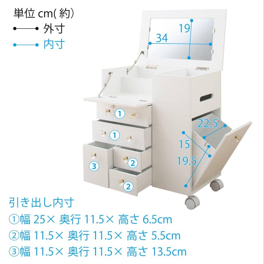ニトリ（NITORI） たっぷり収納コスメドレッサーワゴン : ニトリ Yahoo