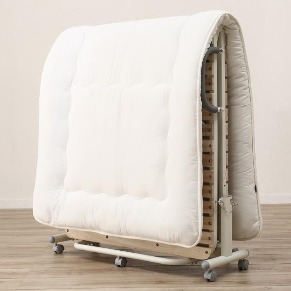 ニトリ折りたたみベッド ファブリック コンパクトショートシングル折りたたみベッド(幅98×奥行190cm WH
