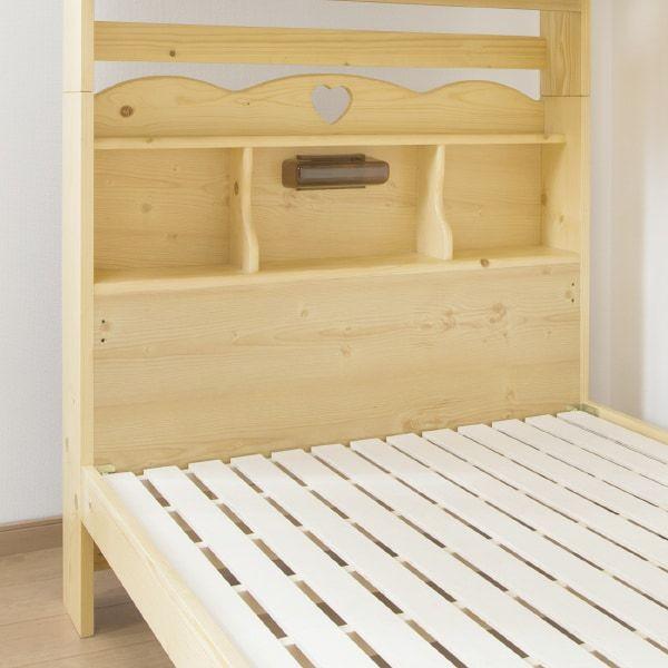 ニトリ（NITORI） ベッド ハート型の可愛いデザイン。棚＆照明付きの