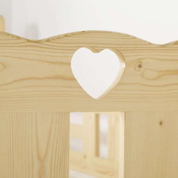 木製シングルベッドフレーム ハート型装飾 ニトリ（NITORI） ベッド ハート型の可愛いデザイン。棚＆照明付きの