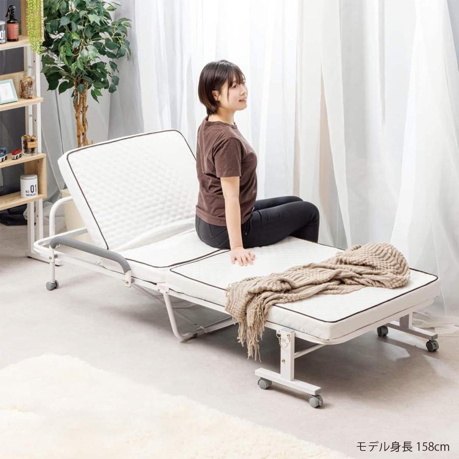 ニトリ　折り畳み　シングルサイズベッド ニトリ（NITORI） コンパクトセミショートシングル折りたたみベッド(幅