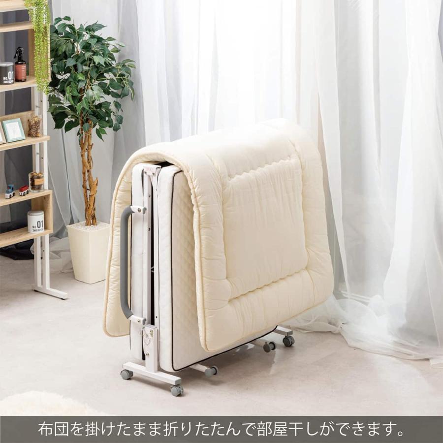 ニトリ（NITORI） コンパクトセミショートシングル折りたたみベッド(幅