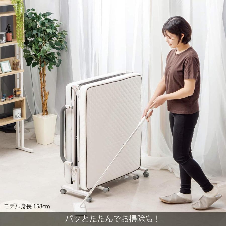 ニトリ（NITORI） コンパクトセミショートシングル折りたたみベッド(幅