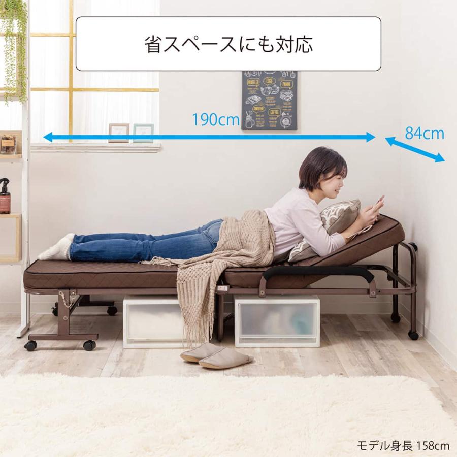 ニトリ（NITORI） コンパクトセミショートシングル折りたたみベッド(幅