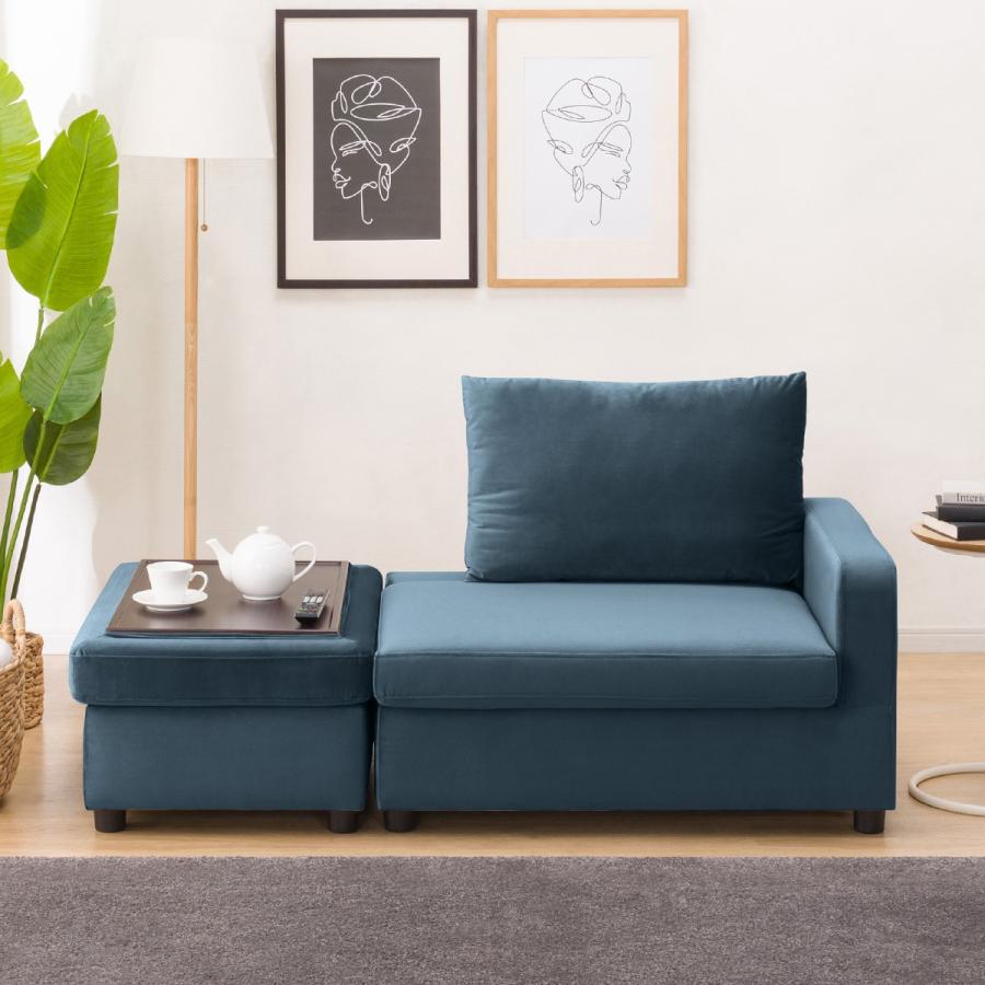 ニトリ（NITORI） 収納つきカウチソファ (GC2328 BL) 3人掛け : ニトリ