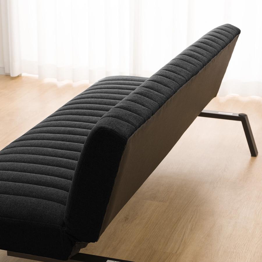 ニトリ 背もたれ3段階角度調整 ソファベッド (GS-SP BK） 3人