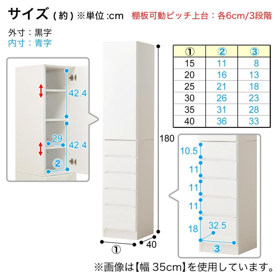 ニトリ（NITORI） 扉の向きを自由に設置できる隙間収納 (板扉+引き出し