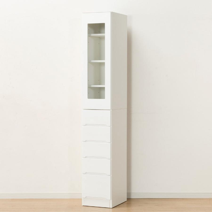 ニトリ　食器棚　隙間収納　白　幅30cm 完成品 ニトリ 扉の向きを自由に設置できる隙間収納(幅30cm 上台