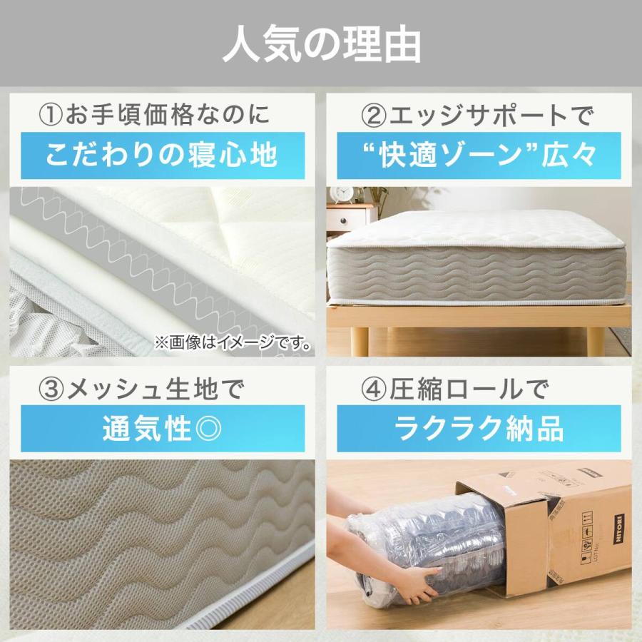 ニトリ（NITORI） マットレス 体圧分散 厚さ20cm セミシングル 圧縮
