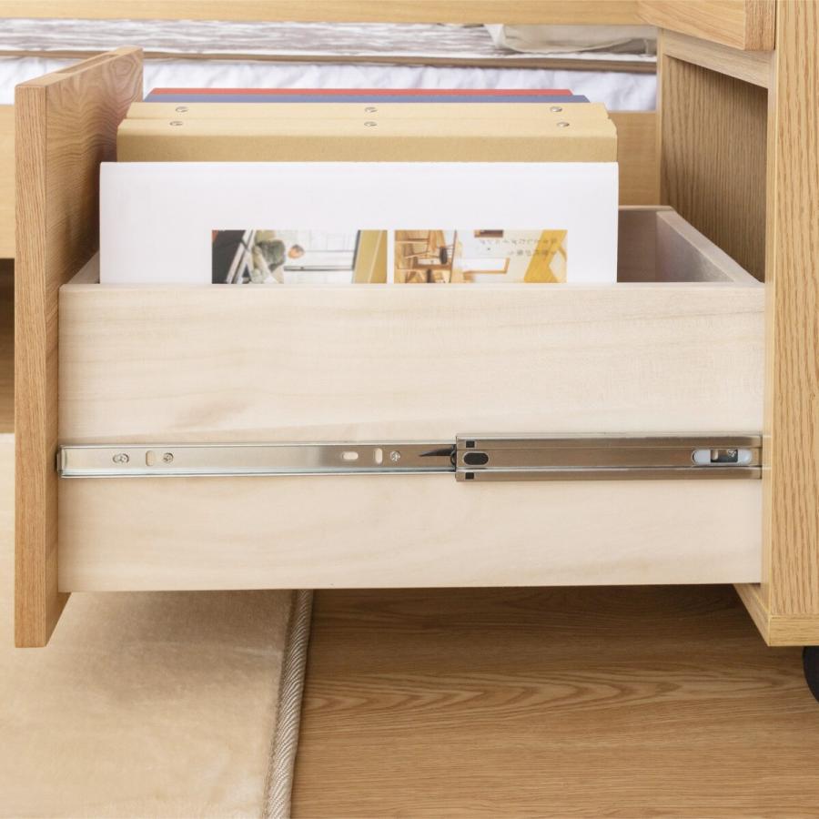 ニトリ（NITORI） タモ材突き板 片袖デスク キャスター付き(BOR NA