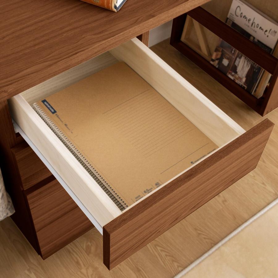 ニトリ タモ材突き板 片袖デスク キャスター付き(BOR BR) 限定価格：1