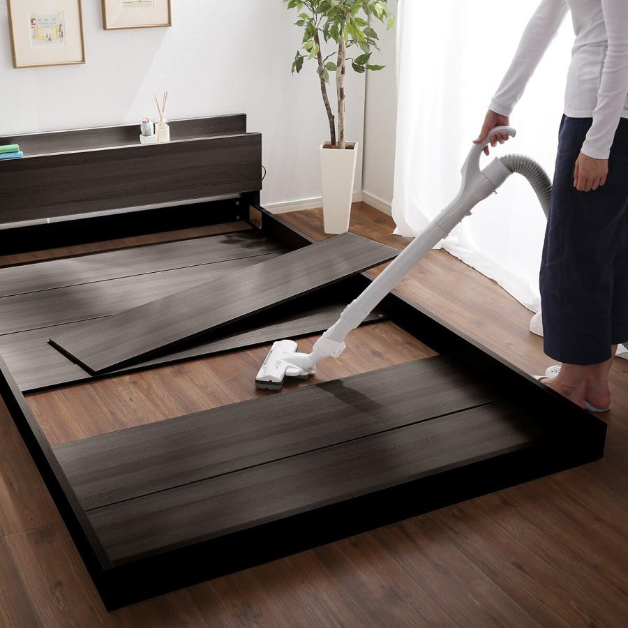 ニトリ セミダブル 宮・コンセント付き北欧調フロアベッドフレーム(SD