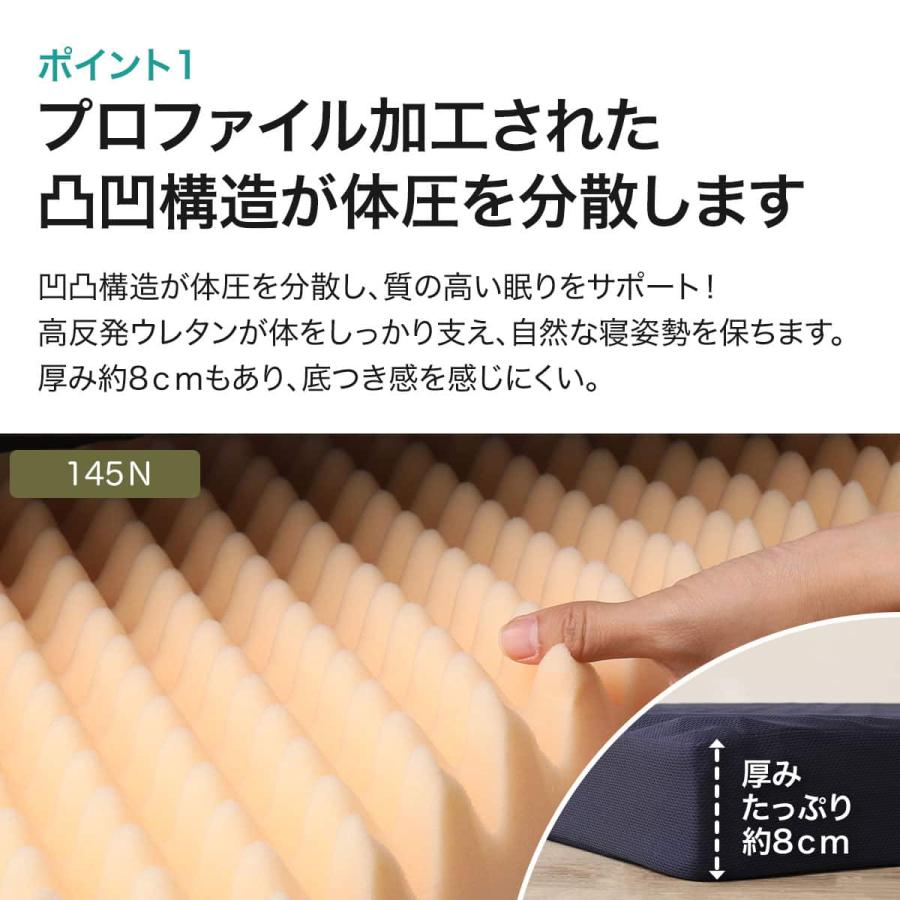 ニトリ（NITORI） 抗菌防臭機能付き 点で支える高反発敷布団 (シングル