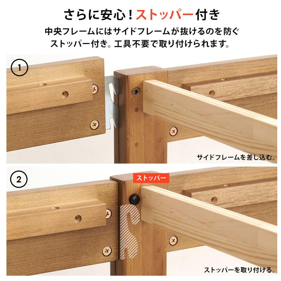 ニトリ（NITORI） 組立簡単 頑丈すのこベッド (セミダブル WW