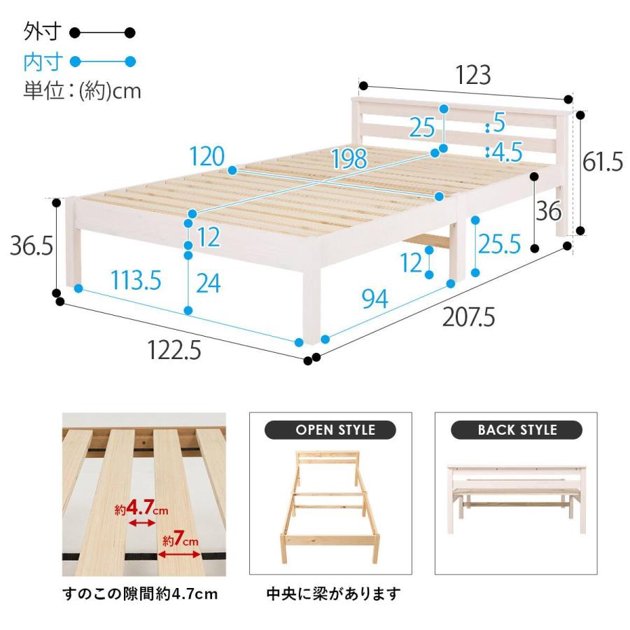 ニトリ（NITORI） 組立簡単 頑丈すのこベッド (セミダブル WW