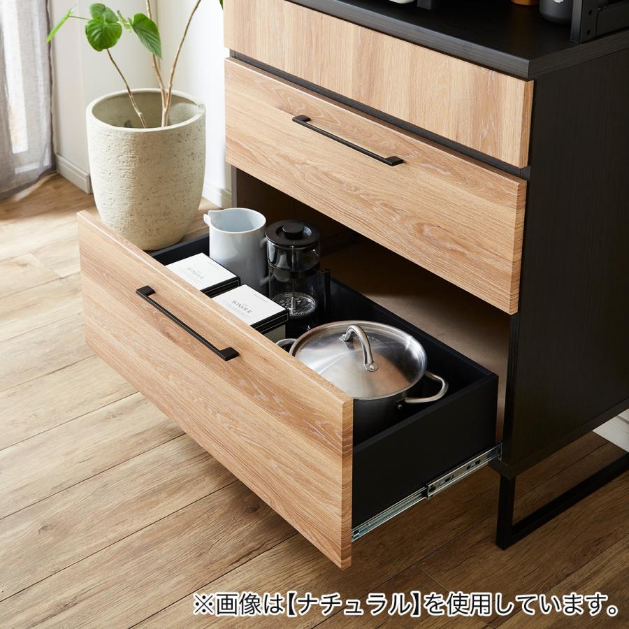 幅80 ヴィンテージテイストの完成品キッチンボード (80 DBR 