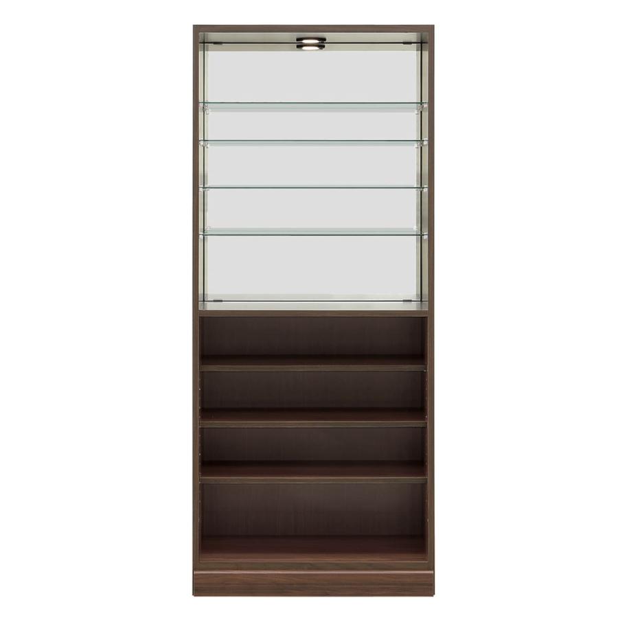ニトリ（NITORI） 照明付きワードローブ ガラス棚付き（幅77.5cm DBR