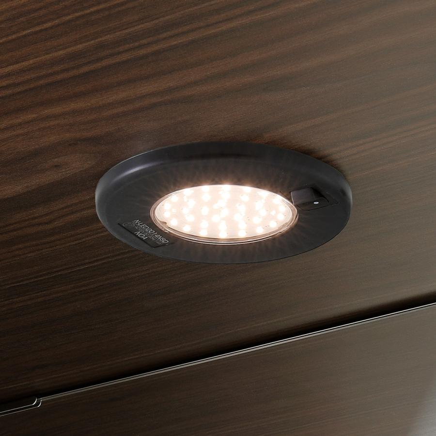 ニトリ（NITORI） 照明付きワードローブ ガラス棚付き（幅77.5cm DBR