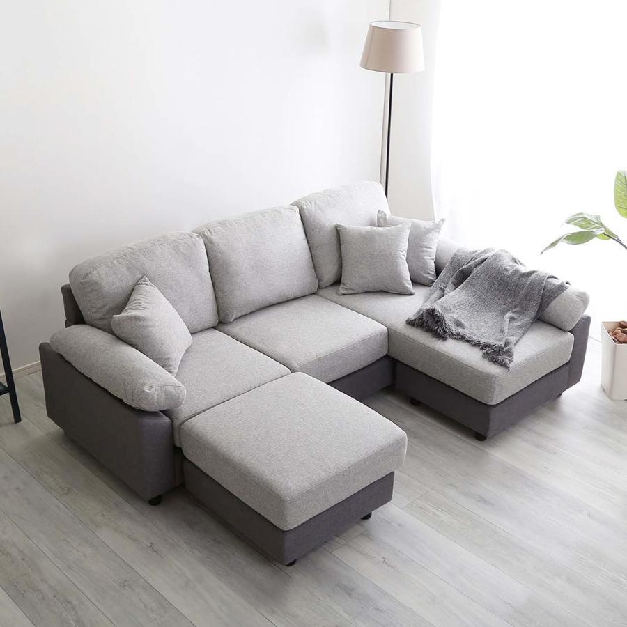 ニトリグレー カウチソファ 5人掛け