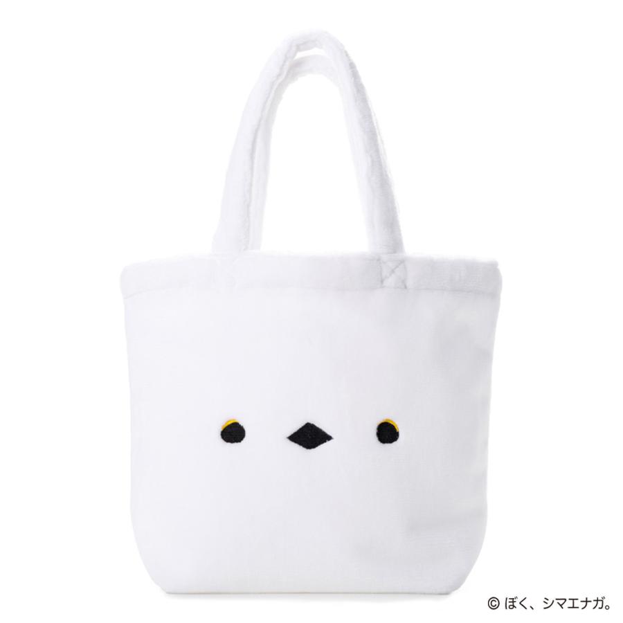 ★モコ②★ シマエナガ トートバッグ ハンドメイド 巾着 H135 ニトリ（NITORI） ぼく、シマエナガ。 ランチトート(ホワイト