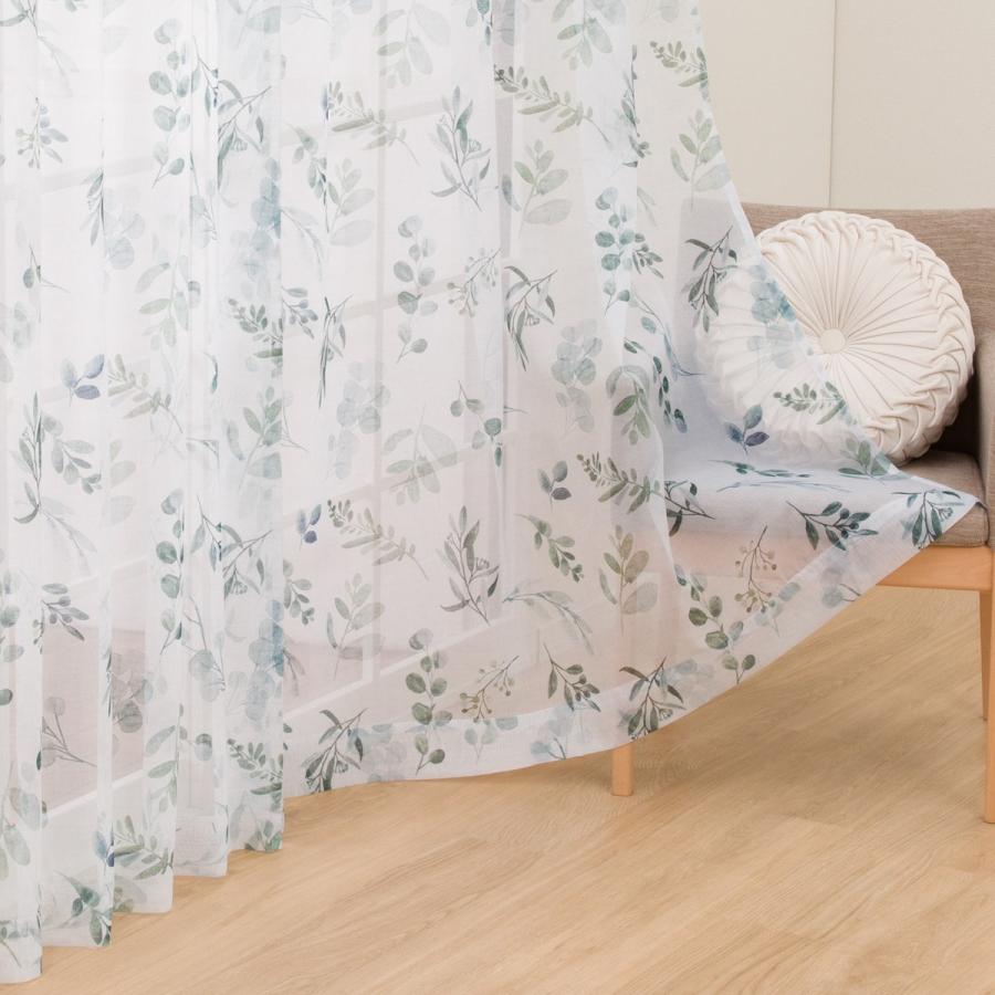 美品】ニトリ カーテン オーダーレース アイボリー 花柄 刺繍