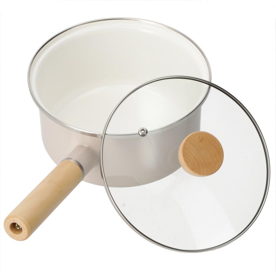 ニトリ（NITORI） IH・ガス火 ホーロー片手鍋(18cm MO MR01