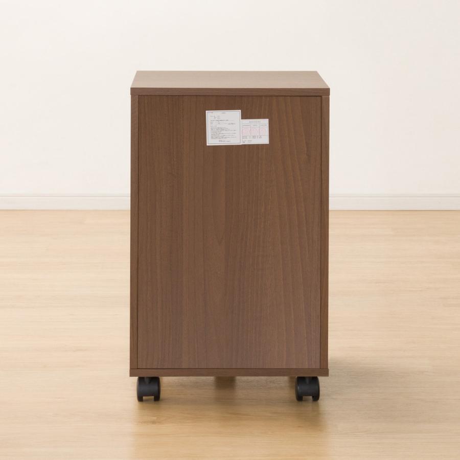 【未使用】ニトリ　デスクワゴン　ミドルブラウン デスク下に収まるファイルワゴン (ND01 ミドルブラウン