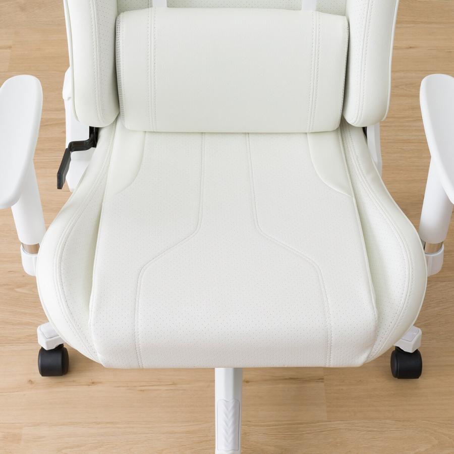 ゲーミングチェア(GM704 WH/WH) ワークチェア オフィスチェア ニトリ 