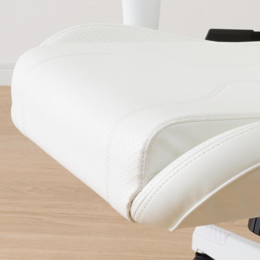 ゲーミングチェア(GM704 WH/WH) ワークチェア オフィスチェア ニトリ 