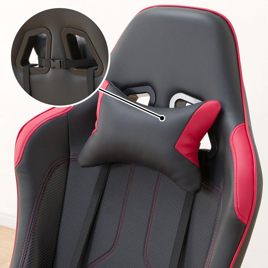 【商談中】ニトリ ゲーミングチェア GM703 ロータイプ 360度回転 肘かけ付き リクライニング 座椅子タイプ 合皮 ブラック×レッド 札幌市 清田区 平岡 nitori-net_6620885