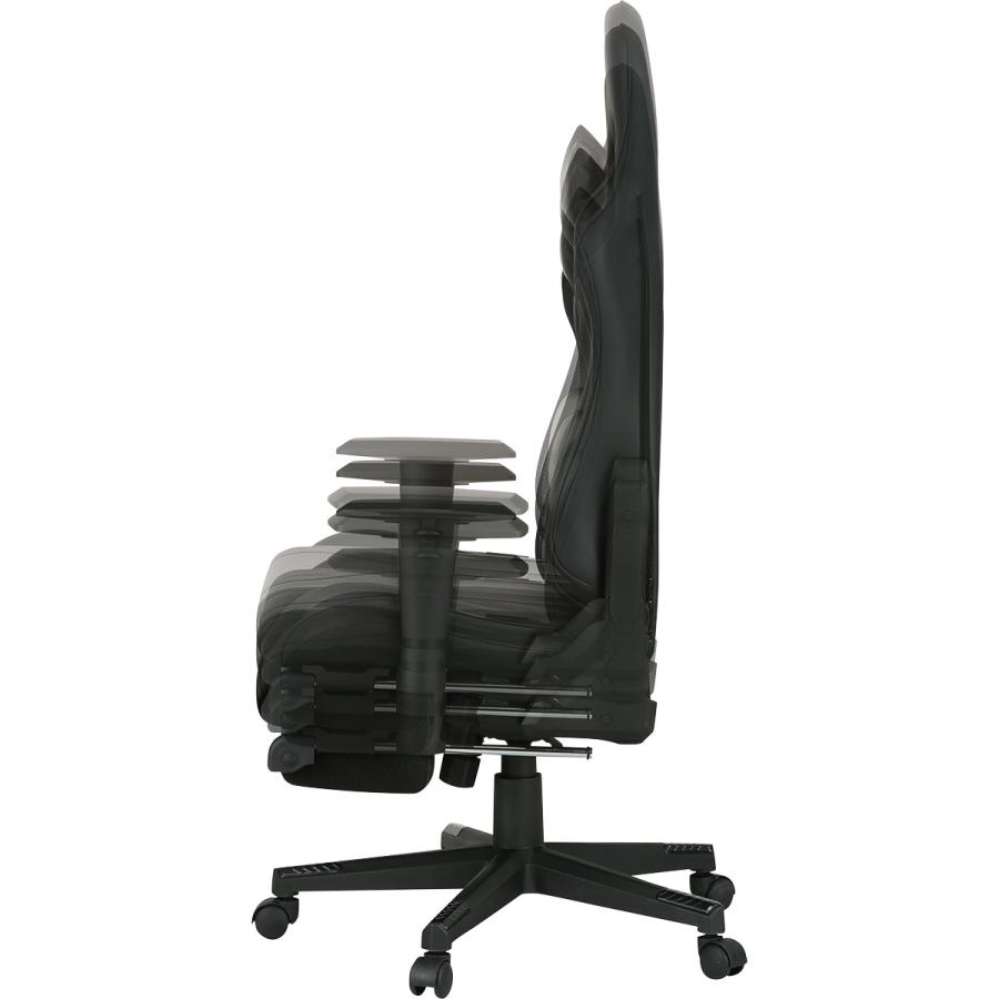 週末限定値下げ！新品未使用 フルフラット ゲーミングチェア デスクチェア ニトリ ゲーミングチェア(GM707 フットレスト付き BK/BK