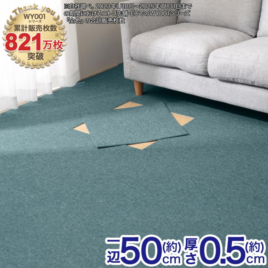 ニトリ（NITORI） 3帖 洗えるタイルカーペット 50×50cm 24枚入 (WY001