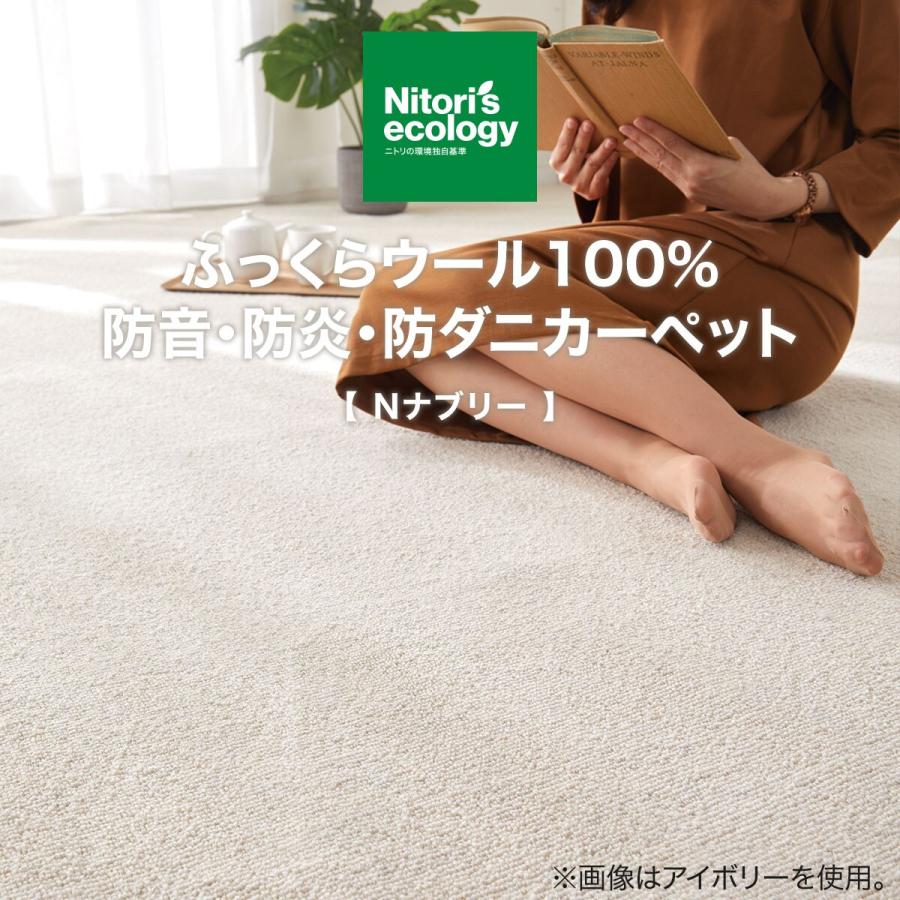 新春セール ウール100％・防音・防炎・防ダニカーペット(Nナブリー GY 4.5畳) ラグ 江戸間 ニトリ 【U2020306914】(11450円)