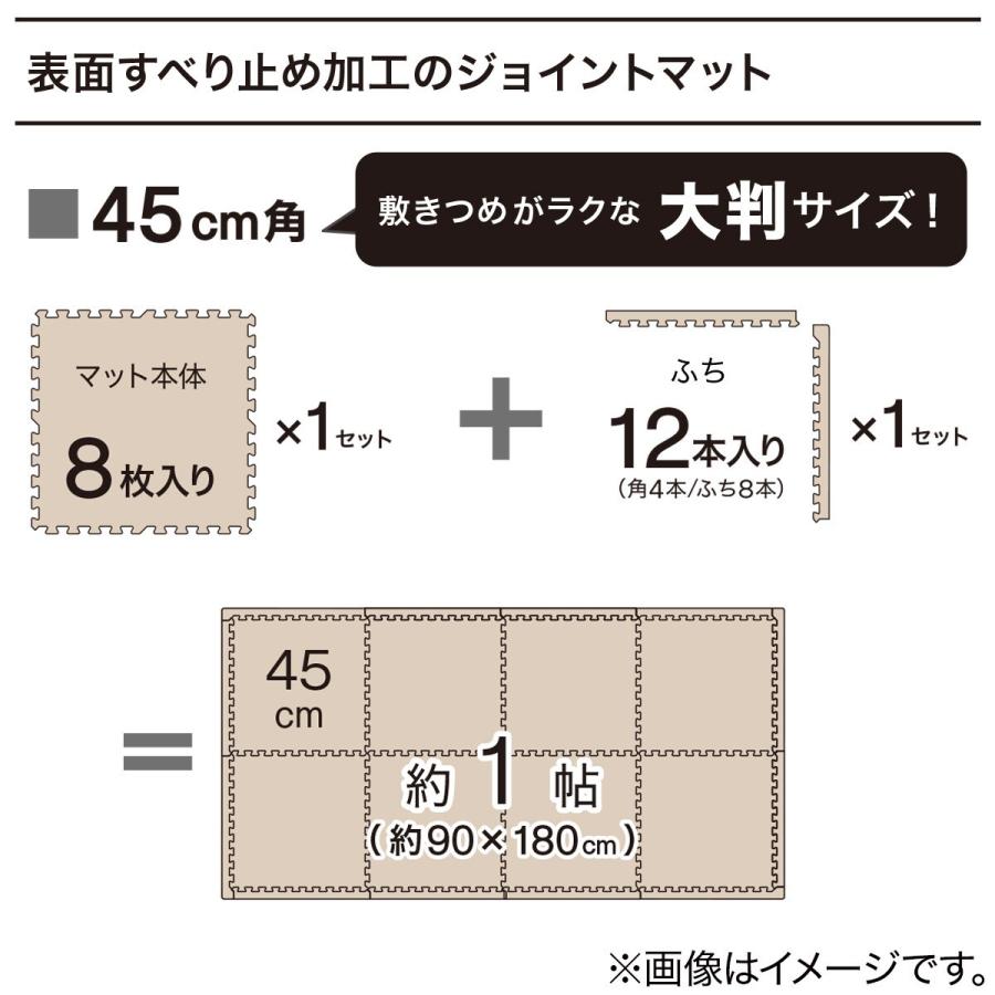 ニトリ（NITORI） 木目ジョイントマット 45×45cm 8枚入り ふち付き(WH