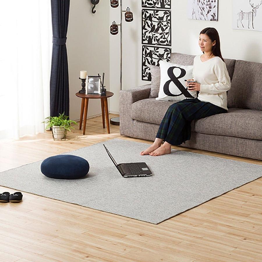 ウレタン入りジャガード織りラグ ヘリンボンミックス Gy 185x185 ニトリ 1年保証 玄関先迄納品 ニトリ Yahoo 店 通販 Yahoo ショッピング