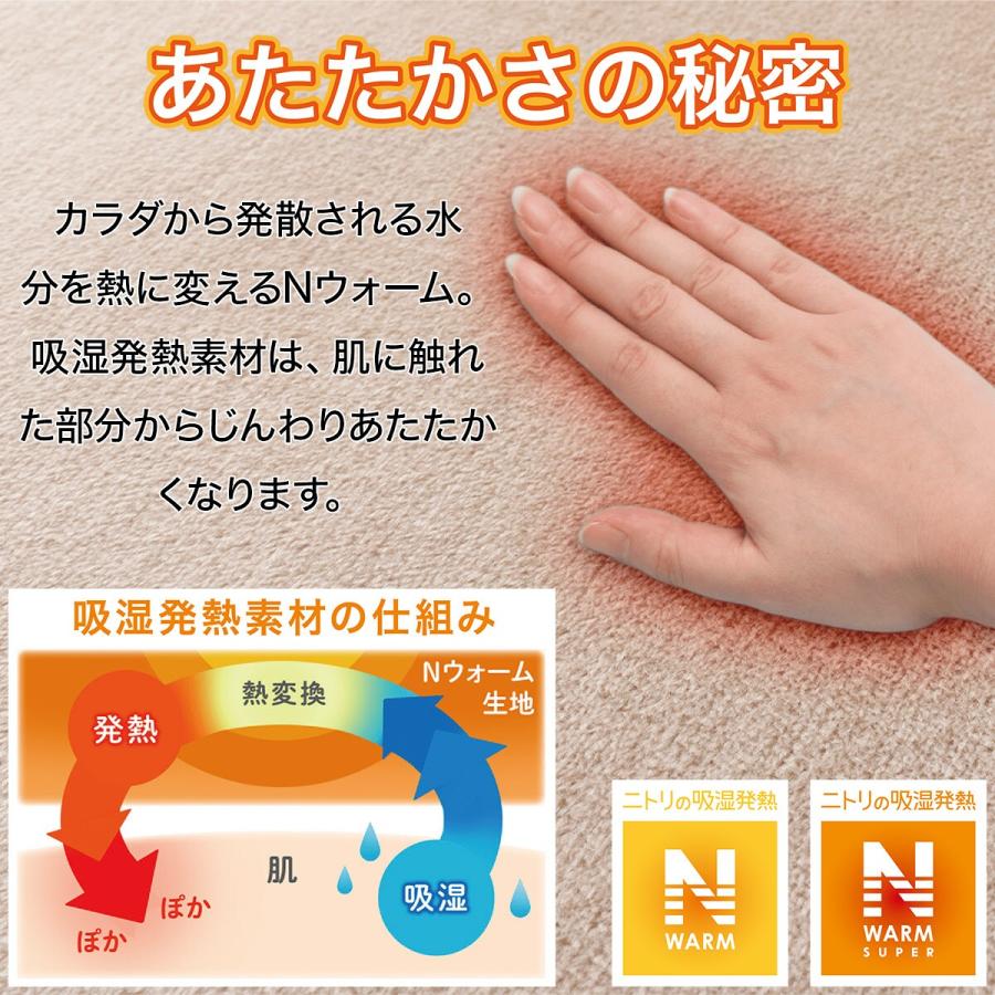 ふっくらウレタン入り 保湿+吸湿発熱+蓄熱ラグ(NW-SP CW2220 200X240 RW8) ニトリ 『玄関先迄納品』 『1年保証』|nitori-net|11