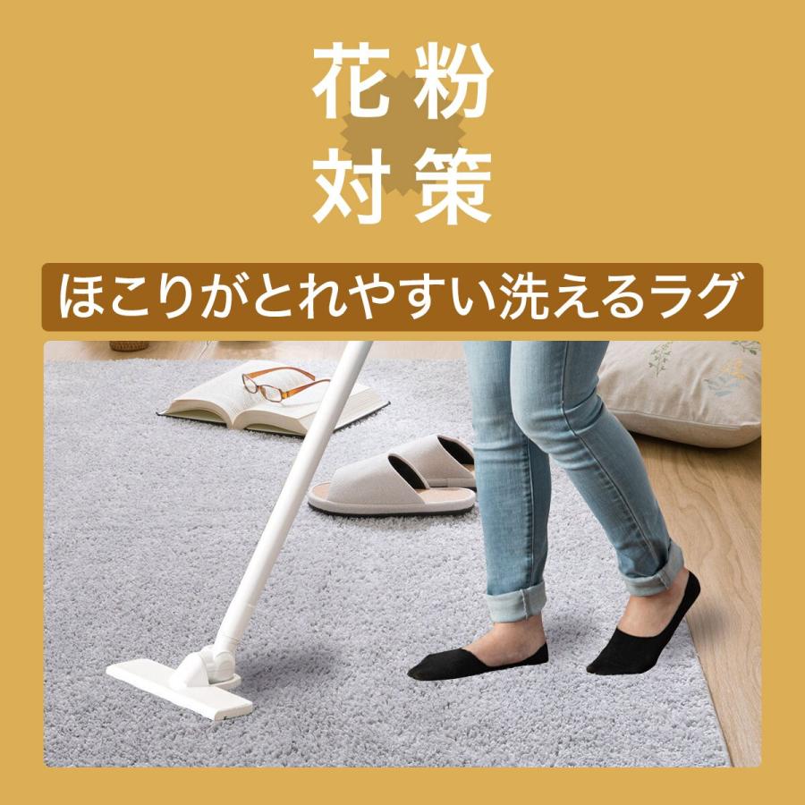 ニトリ ほこりがとれやすい洗えるラグ(185X185 LGYSR002) : ニトリ