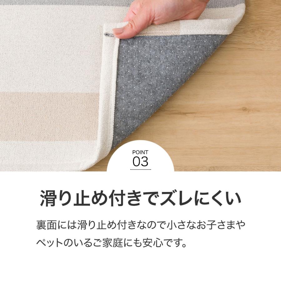 ニトリ シェニール風 ボーダーラグ(Nボーダー 185X185cm ZP01