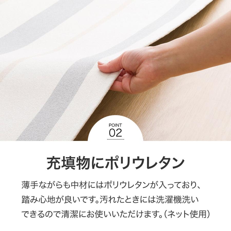 ニトリ（NITORI） シェニール風 ボーダーラグ(Nボーダー 200X240cm