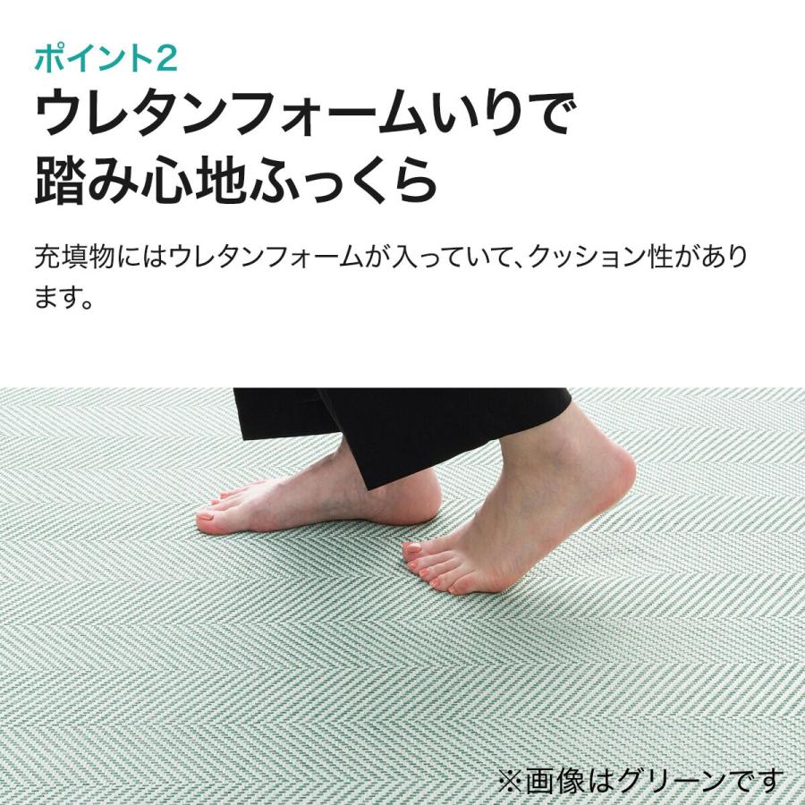 ニトリ（NITORI） ウレタン入りジャガード織りラグ(ヘリンボン 185X185